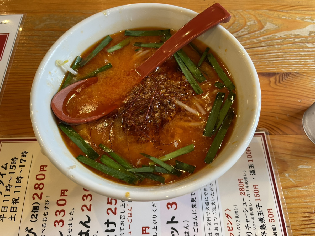 本丸亭 大府本店のとんこつ台湾ラーメン